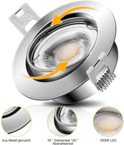 چرتغ سقفی توکار LED برند YUNLIGHTS 6W بسته 6 عددی