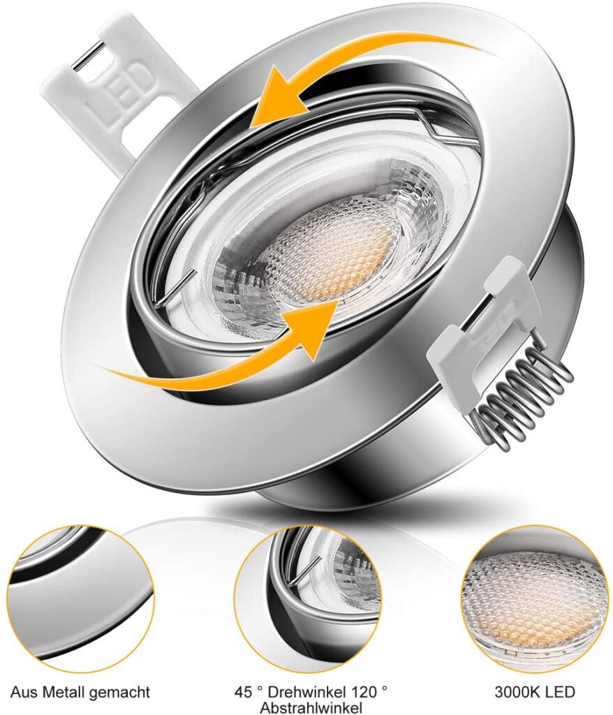 چرتغ سقفی توکار LED برند YUNLIGHTS 6W بسته 6 عددی