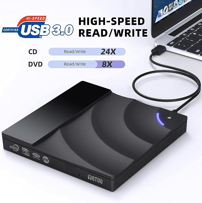 درایو DVD اکسترنال یوتو YOTUO External CD Drive, Portable USB 3.0 Type-C