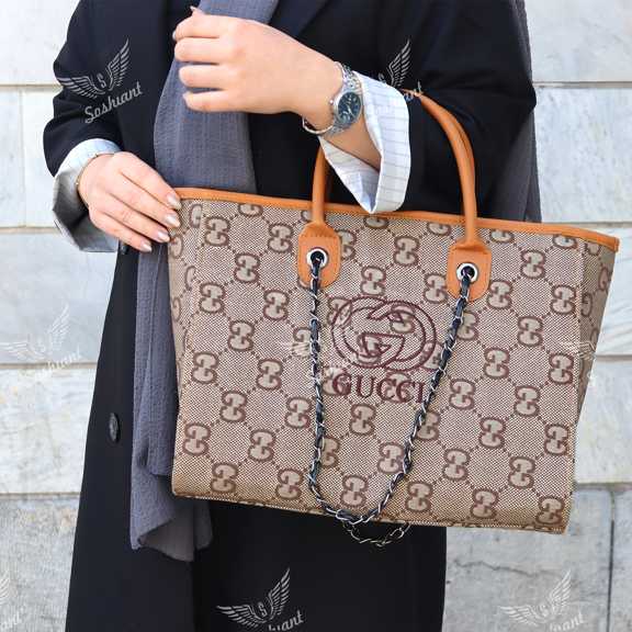 کیف زنانه دستی GUCCI نسکافه ای