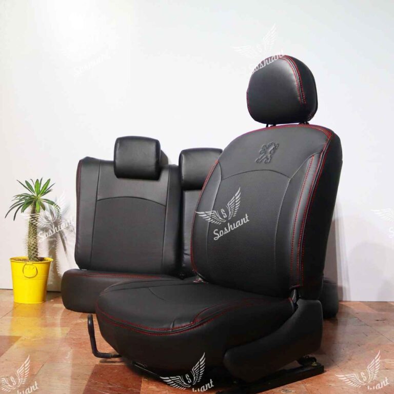 روکش صندلی چرم مدل دوماکو مناسب برای پراید 131 و 132 به همراه پشت گردنی و باکس نظم دهنده