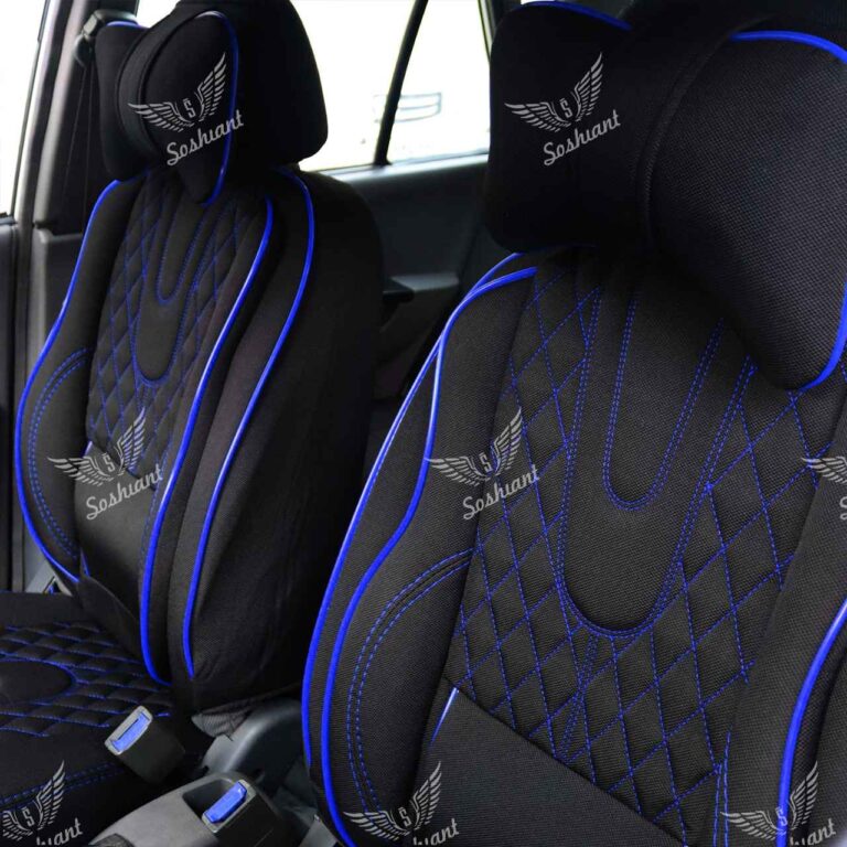 روکش صندلی جنس جودون مدل AUDI مناسب برای تیبا یک و ساینا به همراه پشت گردنی و باکس و دورفرمان